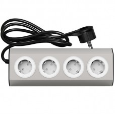 Γωνιακό Πολύπριζο 4 Θέσεων Καλώδιο 1.5m Γκρι 15-6014